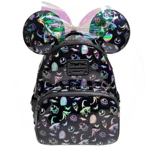 Loungefly Mini Backpack Nightmare Before Christmas Holographic matching ears